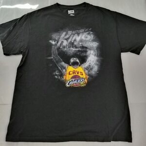 Cleveland Cavaliers T Shirt Men L Black Lebron James Return Of King NBA Majestic